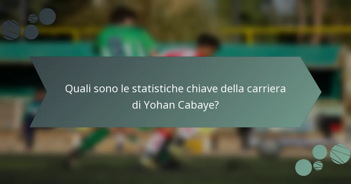 Quali sono le statistiche chiave della carriera di Yohan Cabaye?