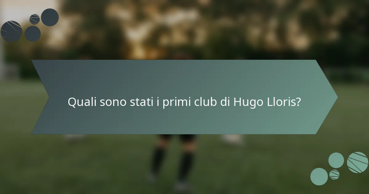 Quali sono stati i primi club di Hugo Lloris?