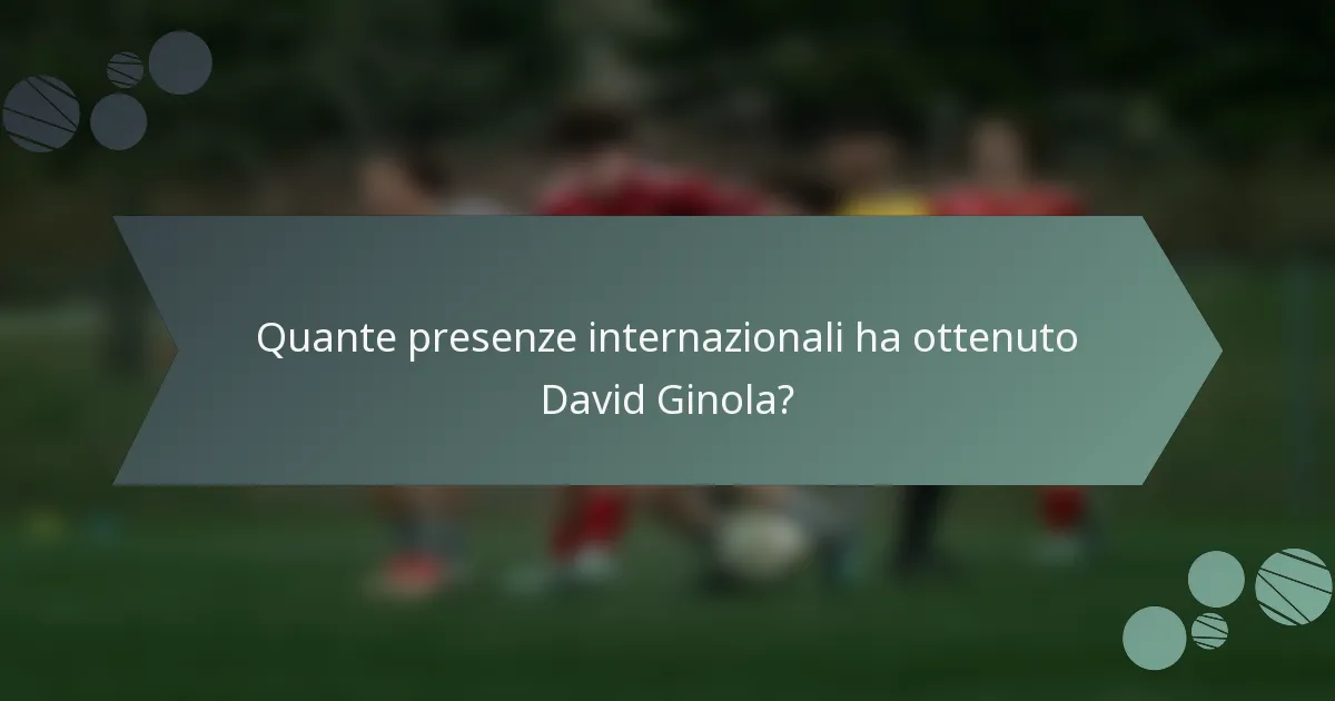 Quante presenze internazionali ha ottenuto David Ginola?
